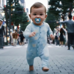 赤さんは走る。