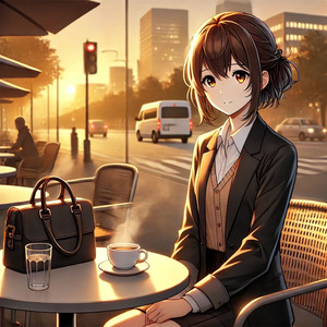 街の朝とブラック珈琲