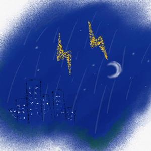都市下雨夜