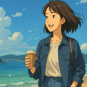 澄み渡る青空 - 朝凪の角島