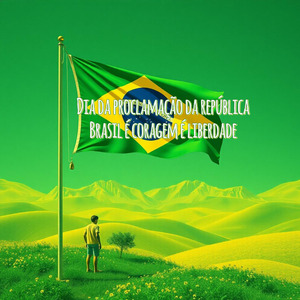 Dia da proclamação da república Brasil é coragem é liberdade