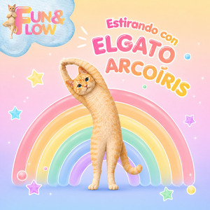 Estirando con el Gato Arcoíris