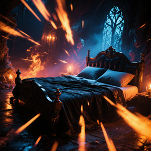 black bed