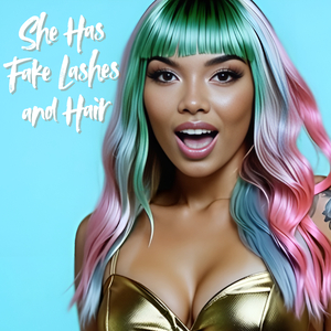 She Has Fake Lashes and Hair