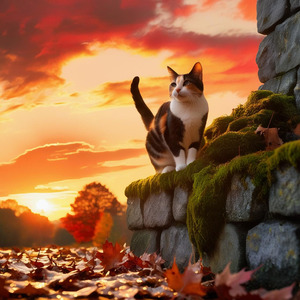 夕焼けで影までオレンジになる