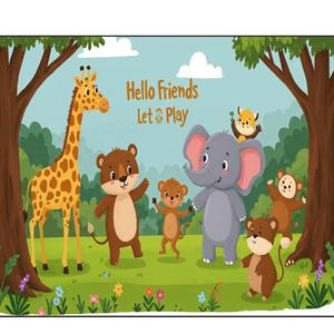 Squirrel rabbit deer bear owl dance in the forests