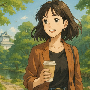 静けさの輪郭 - 朝露の兼六園小径