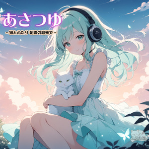 あさつゆ – 猫とふたり 朝露の庭先で –