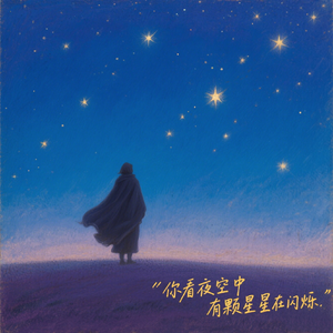 你看夜空中有颗星星在闪烁