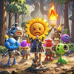 植物大战机甲怪_颖儿狐狸