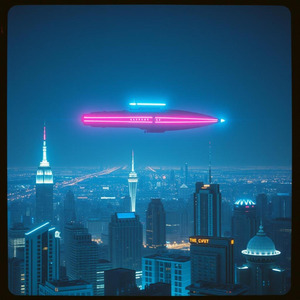 夜を駆ける飛行船