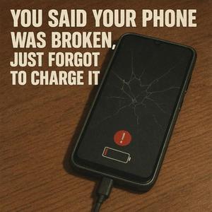 You said your phone was broken, just forgot to charge it
