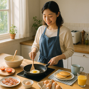 休日の朝を彩るクッキングタイム