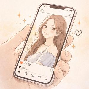 얼굴에서 반짝반짝 빛이 나요