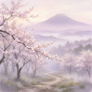 春の朝靄