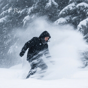 风刮雪落下