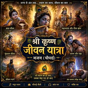 Krishna Life Journey Bhajan (Chaupai) | From Birth to Moksha | Very Peaceful Bhajan