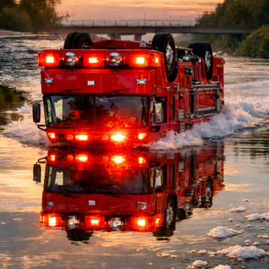 真っ赤な消防車