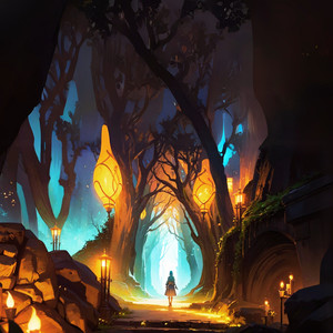 深い森の秘密（ダンジョン、幻想的、ファンタジー）