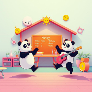 Aprendendo os dias da semana, com panda & K