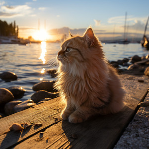 Serenata Del Gato Junto Al Agua