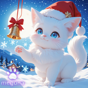 星空きらきら子猫サンタ