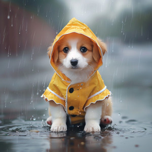 Alegres Huellas Bajo La Lluvia