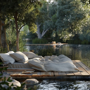 El Río Somnoliento Suena En La Oscuridad Aterciopelada