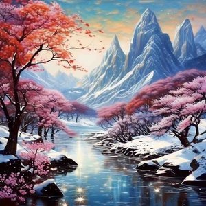 琉璃世界白雪红梅