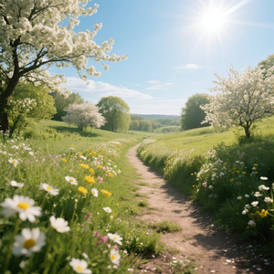 澄みきった春の散歩道