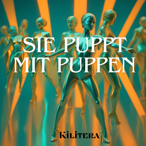 Sie puppt mit Puppen