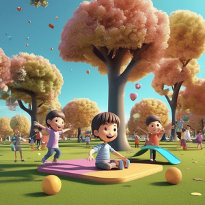 Happy Playing in the Park