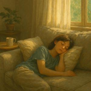 カーテンの揺れる部屋