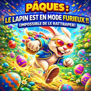 Paques le lapin en mode furieux impossible de le rattraper !