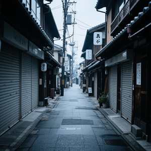 錆びれゆく街の商店街
