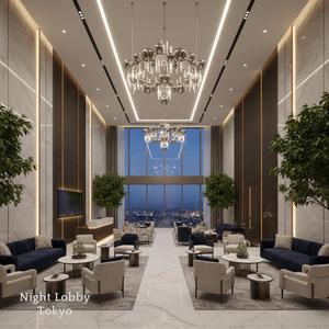 ロビーのソファに残る温度