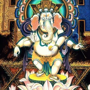 白色四臂象鼻财神心咒（桑吉平措）