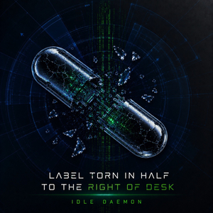 Label Torn in Half to the Right of Desk