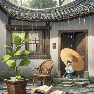 檐下听雨
