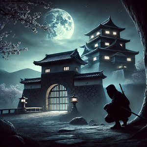 影走る夜の城