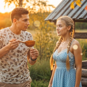 С ганной повстречался в селе украинском