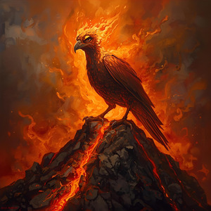 伝説の睨みつける炎鳥