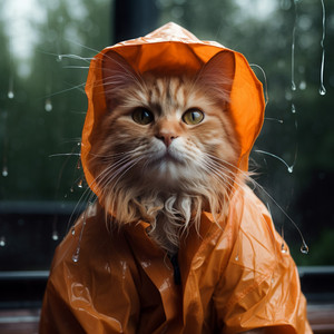 Relajación Felina En La Melodía De La Lluvia