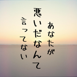 あなたが悪いだなんて言ってない