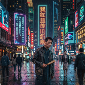 霓虹里的旧折扇