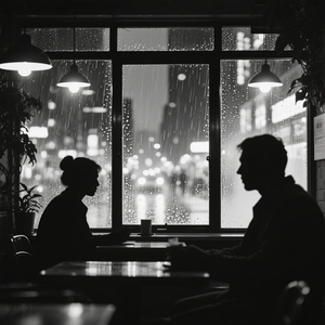 雨の窓辺 カフェ