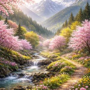 봄이 깨어나는 산