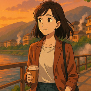 柔らかな夕日 - 川面に揺れる光