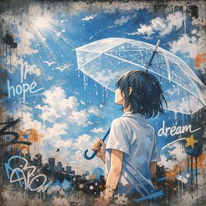 今にも落ちてきそうな空の下で