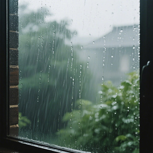 窗外雨长